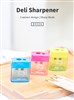 DELI PENCIL SHARPENER 2HOLE WITH CANISTER ASSORTED COLOURS