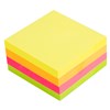 DELI STICK UP REPOSITIONAL NOTES CUBE 76 X 76MM FLURO ASSORTED 400 SHEETS