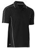 BISLEY COOL MESH POLO WITH REFLECTIVE PIPING  BLACK  SIZE MEDIUM