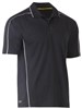 BISLEY COOL MESH POLO WITH REFLECTIVE PIPING  CHARCOAL  SIZE LARGE
