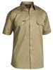 BISLEY MENS COOL LIGHTWEIGHT SHORT SLEEVE COTTON DRILL SHIRT  KHAKI  SIZE 6XL