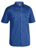 BISLEY MENS COOL LIGHTWEIGHT SHORT SLEEVE COTTON DRILL SHIRT  ROYAL  SIZE SMALL