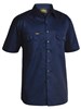 BISLEY MENS COOL LIGHTWEIGHT SHORT SLEEVE COTTON DRILL SHIRT  NAVY  SIZE 6XL