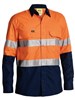BISLEY BS6415T X AIRFLOW HIVIS RIPSTOP SHIRT WITH REFLECTIVE TAPE  ORANGENAVY  SIZE LARGE