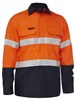 BISLEY BS8438T APEX 185 HI VIS FR RIPSTOP VENTED SHIRT WITH REFLECTIVE TAPE  ORANGENAVY  SIZE SMALL
