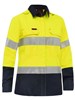 BISLEY BL8438T LADIES APEX 185 HI VIS FR RIPSTOP VENTED SHIRT WITH REFLECTIVE TAPE  YELLOWNAVY  SIZE 24