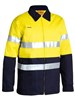 BISLEY HIVIS 2TONE COTTON DRILL JACKET WITH REFLECTIVE TAPE  YELLOWNAVY  SIZE 3XL