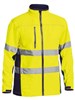 BISLEY BJ6059T HI VIS SOFT SHELL JACKET WITH REFLECTIVE TAPE  YELLOWNAVY  SIZE 6XL