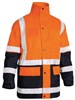 BISLEY HI VIS 2 TONE 5 IN 1 RAIN JACKET WITH REFLECTIVE TAPE  ORANGENAVY  SIZE 4XL