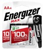 ENERGIZER MAX ALKALINE AA BATTERY PACK 4
