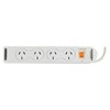 ITALPLAST POWER BOARD 4 OUTLET WITH MASTER SWITCH AND OVERLOAD 1M WHITE