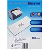 UNISTAT 38944 MULTIPURPOSE LABEL 4UP 189 X 508MM PACK 100