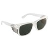 FRONTSIDE SAFETY GLASSES POLARISED SMOKE LENS WITH CLEAR FRAME