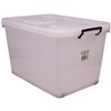 ITALPLAST ROLLER STORAGE BOX WITH LID 90 LITRE CLEAR