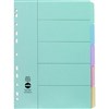 MARBIG DIVIDER MANILLA 5TAB A4 PASTEL ASSORTED
