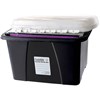 CRYSTALFILE ENVIRO PORTA STORAGE BOX WITH FILES TABS AND INSERTS 32 LITRE BLACKCLEAR