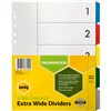 MARBIG EXTRA WIDE DIVIDER PP 5TAB A4 ASSORTED