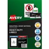AVERY 959068 L7068 HEAVY DUTY LASER LABELS 2UP WHITE PACK 25