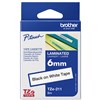 BROTHER TZE211 LAMINATED LABELLING TAPE 6MM BLACK ON WHITE
