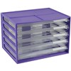 ITALPLAST DOCUMENT CABINET 5 DRAWER 255 X 330 X 230MM A4 GRAPE