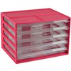 ITALPLAST DOCUMENT CABINET 5 DRAWER 255 X 330 X 230MM A4 WATERMELON