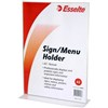 ESSELTE SIGN  MENU HOLDER DOUBLE SIDED PORTRAIT A3 CLEAR