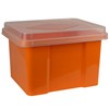 ITALPLAST FILE STORAGE BOX 32 LITRE MANDARINCLEAR LID