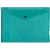 BANTEX DOCUMENT FOLDER BUTTON CLOSURE A4 TRANSPARENT GREEN