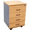 RAPID WORKER MOBILE PEDESTAL 4DRAWER LOCKABLE 690 X 465 X 447MM BEECHIRONSTONE