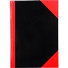BLACK AND RED NOTEBOOK CASEBOUND RULED 200 PAGE A6 GLOSS COVER