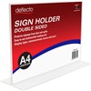 DEFLECTO SIGN HOLDER TSHAPE DOUBLE SIDED LANDSCAPE A4 CLEAR