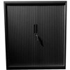 STEELCO TAMBOUR DOOR CABINET 2 SHELVES 1015H X 1200W X 463D MM BLACK SATIN