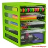 ITALPLAST OFFICE ORGANISER CABINET 4 DRAWER 255D X 165W X 230H MM LIME