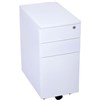 GO STEEL SLIMLINE MOBILE PEDESTAL 3DRAWER LOCKABLE 300 X 472 X 610MM WHITE CHINA