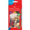 FABERCASTELL CLASSIC COLOUR PENCILS ASSORTED PACK 12 BONUS GOLD GRIP PENCIL