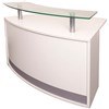 RAPIDLINE MODULAR RECEPTION COUNTER WITH GLASS SHELF 1339 X 872 X 935MM WHITE