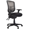 BURO METRO TASK CHAIR MEDIUM MESH BACK SEAT SLIDE 3LEVER BLACK NYLON BASE ARMS BLACK