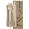 ECO WOODEN CUTLERY SET PACK 100  FORK KNIFE AND NAPKIN