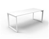 RAPID INFINITY DELUXE 1 PERSON LOOP LEG SINGLE SIDED WORKSTATION 1500 X 750 X 730MM NATURAL WHITE TOP  WHITE FRAME