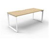 RAPID INFINITY DELUXE 1 PERSON LOOP LEG SINGLE SIDED WORKSTATION 1800 X 750 X 730MM NATURAL OAK TOP  WHITE FRAME