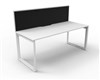 RAPID INFINITY DELUXE 1 PERSON LOOP LEG SINGLE SIDED WORKSTATION 1800 X 750 X 730MM BLACK SCREEN  NATURAL WHITE TOP  WHITE FRAME