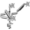 ERGOVIDA TRIPLE MONITOR ARM GAS SPRING WITH USB  AV PORTS METALLIC GREY