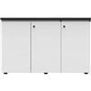 RAPID INFINITY DELUXE 3 SWING DOOR CUPBOARD 1200 X 450 X 730MM NATURAL WHITE LAMINATE BLACK RIGID EDGING