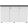 RAPID INFINITY DELUXE 3 SWING DOOR CUPBOARD 1500 X 450 X 730MM NATURAL WHITE LAMINATE BLACK RIGID EDGING