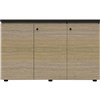 RAPID INFINITY DELUXE 3 SWING DOOR CUPBOARD 1500 X 450 X 730MM NATURAL OAK LAMINATE BLACK RIGID EDGING