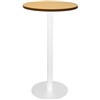 RAPIDLINE DRY BAR TABLE 600 X 1050MM BEECH COLOURED TABLE TOP  WHITE POWDER COAT BASE