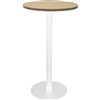 RAPIDLINE DRY BAR TABLE 600 X 1050MM NATURAL OAK TABLE TOP  WHITE POWDER COAT BASE