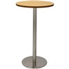 RAPIDLINE DRY BAR TABLE 600 X 1050MM BEECH COLOURED TABLE TOP  STAINLESS STEEL BASE