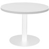 RAPIDLINE CIRCULAR COFFEE TABLE 600 X 425MM NATURAL WHITE TABLE TOP  WHITE POWDER COAT BASE