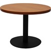 RAPIDLINE CIRCULAR COFFEE TABLE 600 X 425MM CHERRY COLOURED TABLE TOP  BLACK POWDER COAT BASE